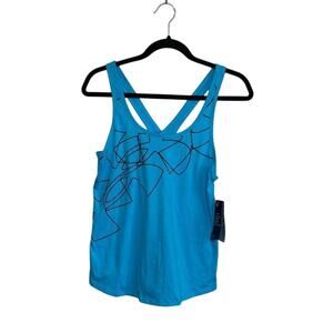 NWT Under Armour Heat Gear Crisscross Blue Tank Top Women's Size Small Athletic